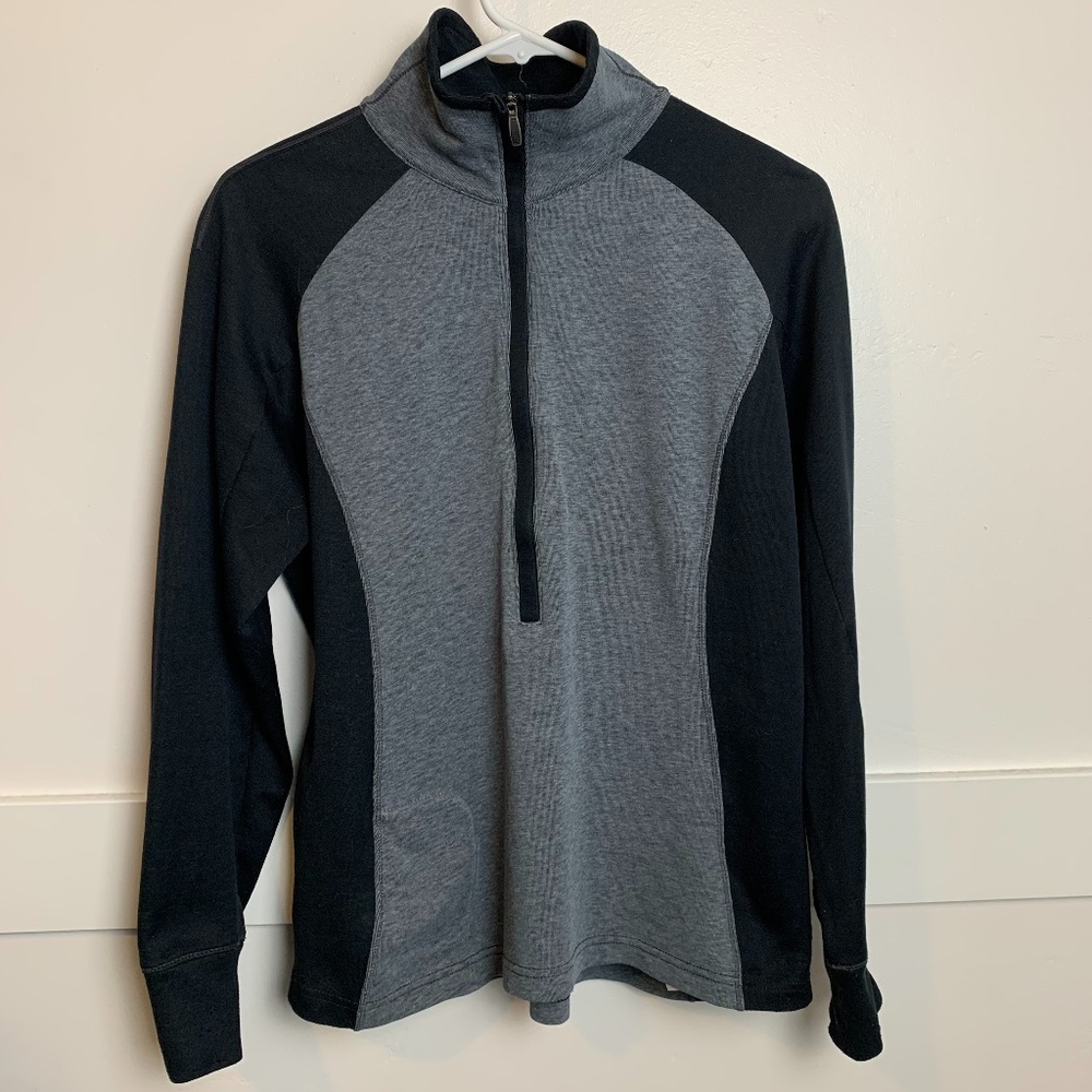 Columbia Heathered Gray & Black Honey Half-Zip Long Sleeve Shirt